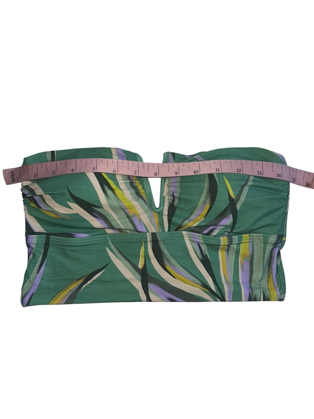 Mimi Flamingo Finn Midkini Green Swim Top Coastal Leaves 6 - Picture 5 of 7